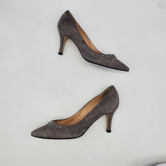 Cole Haan Shoes Womens 8.5B Grand Os Bling Suede Garland Jeweled Point Embell - Picture 9 of 11